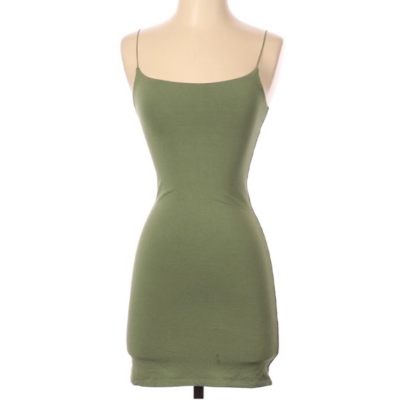 Aritzia Wilfred Free Tiny Bodycon Dress in Olive Green - Picture 2 of 3